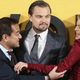 Producer Riza Aziz and cast members Leonardo DiCaprio and Margot Robbie arrive for U.K. Premiere of The Wolf of Wall Street in London